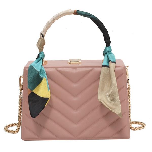 

evening bags 2021 trendy scarves flap women handbags elegant chains lattice chic mujer shoulder bolsa solid leisure female messenger purses