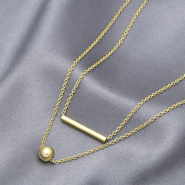 

chains 2021 fashion jewelry women necklace korean non-tarnish mutli-layer long choker chain set, Silver