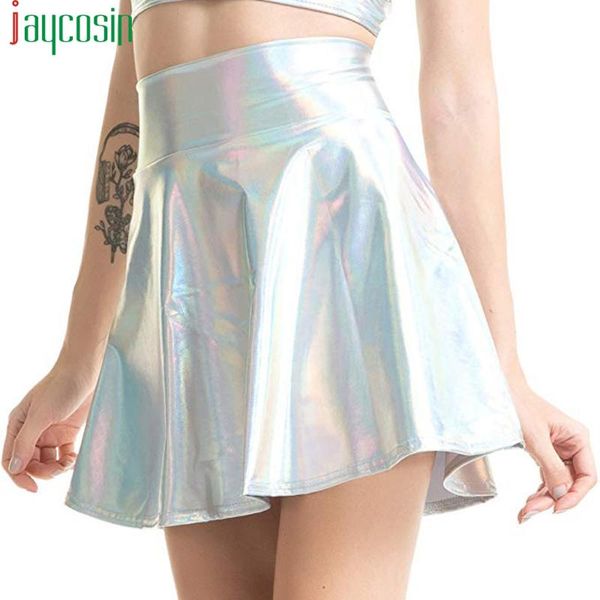 

skirts high waist bright skirt women breathable solid waterproof pleated female summer loose casual plus size beach party, Black