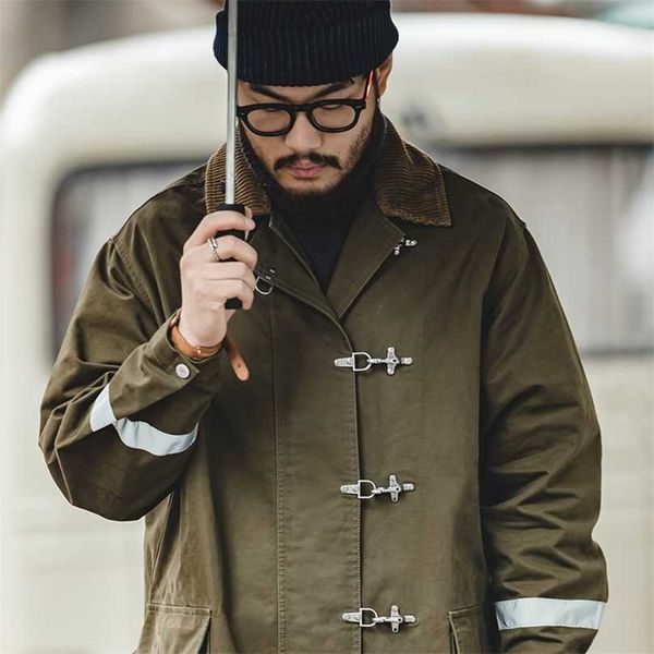 

maden long down hooded coats mens oversize windproof hoodies jackets coat windbreaker corduroy man clothing 211217, Black;brown