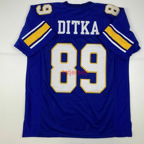 

custom new mike ditka blue college stitched football jersey add any name number, Black