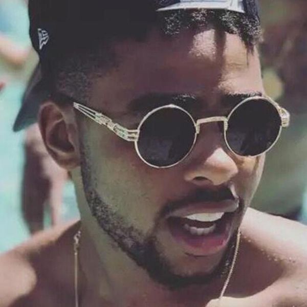 

sunglasses gothic steampunk round men women alloy eyeglasses circle shape brand designer sun glasses mirror uv400, White;black