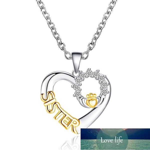 Collana cuore sorelle Collana creativa inglese 