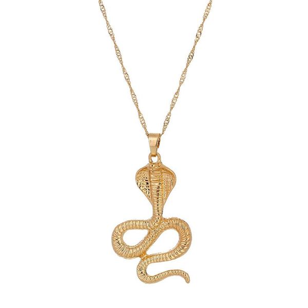 

pendant necklaces trendy hip hop gold color snake animal necklace women rapper punk jewelry, Silver