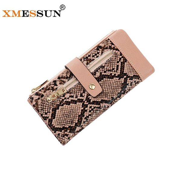 

wallets xmessun women 2021 snake wallet large capacity zipper long fashion multi-card position f313, Red;black
