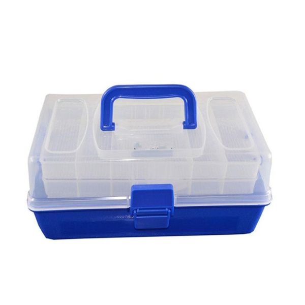

mounchain there-tray portable plastic lure box high capacity fishing gear boxes with transparent cover accessories