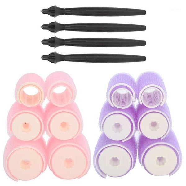

hair roller curler self adhesive grip clip holding hairdressing curlers design sticky diy home use styling tool1, Black