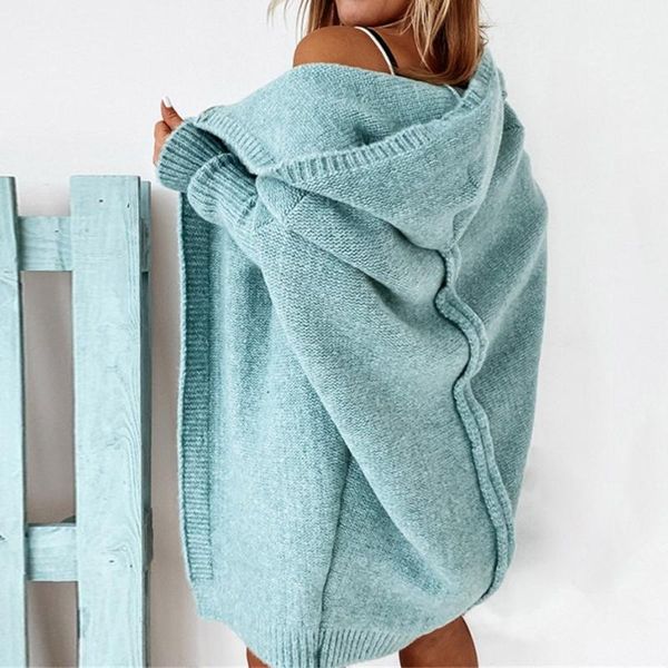 

women's knits & tees women casual solid color jacket coat autumn winter fashion long cardigan harajuku loose hoodies knitted sweater #z, White