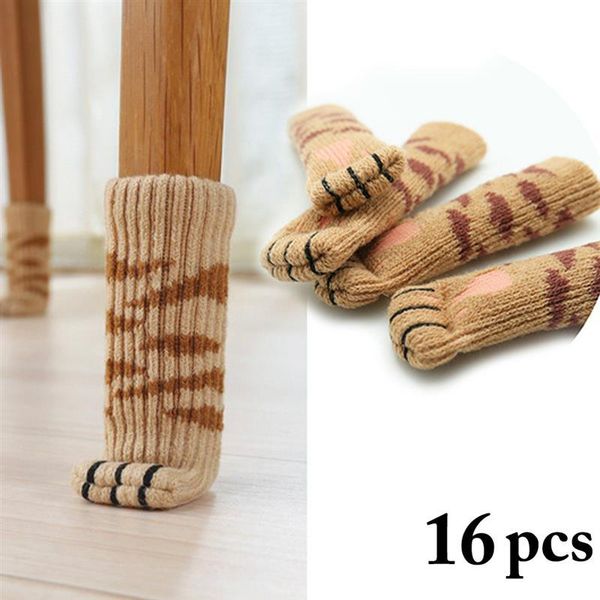 

cushion/decorative pillow 16pcs chair leg cover knitted lovely cat furniture socks feet protector glides