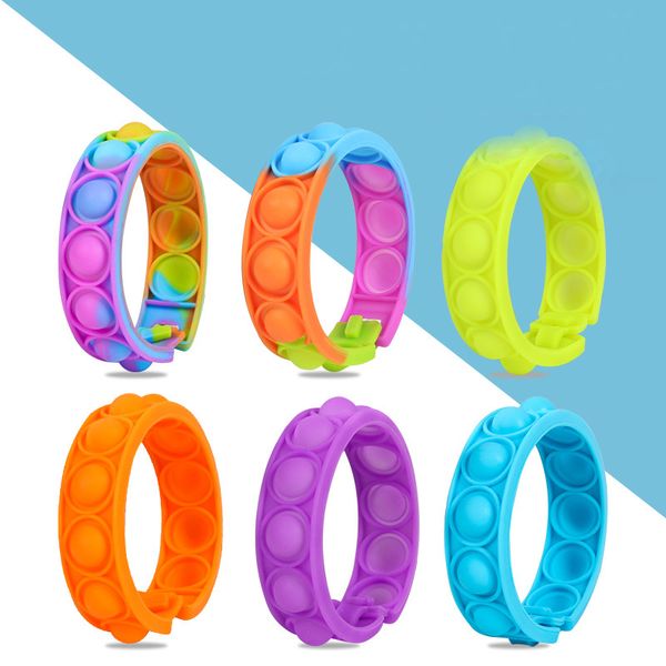 

dhl ship fidget bracelet reliver stress toys rainbow push bubble antistress toy children sensory to relieve autism