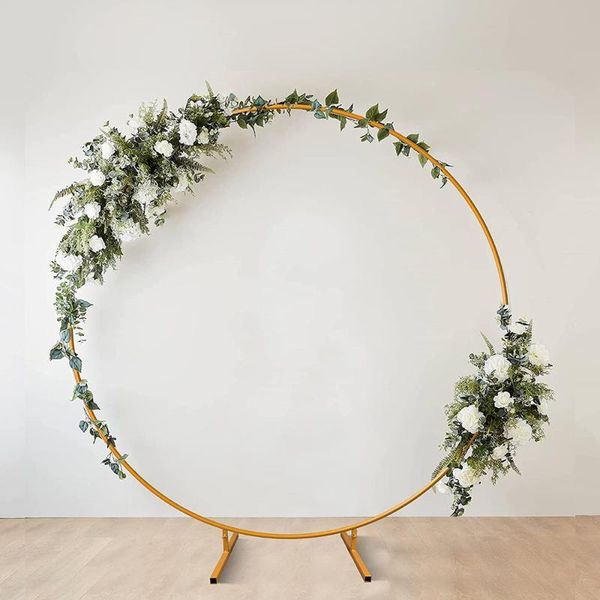 

party decoration circle wedding arch wrought iron background shelf decorative props flower with frame diy round