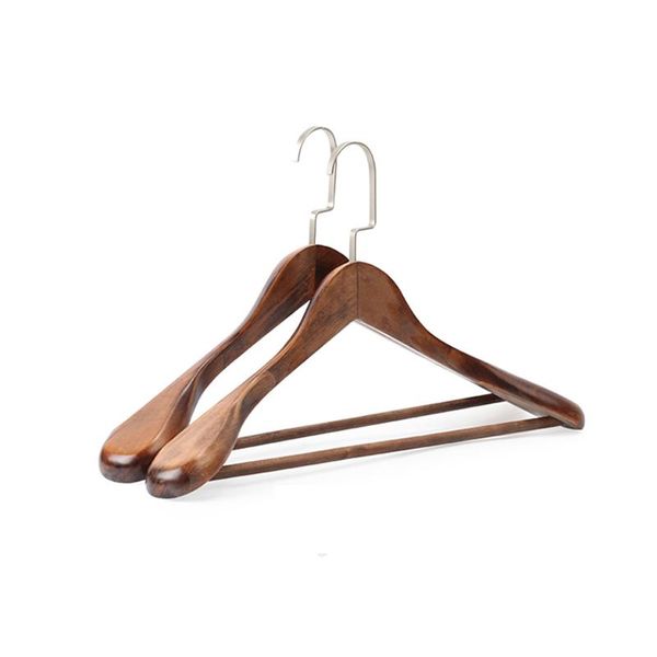 

hangers & racks 4pcs/lot32cm vintage solid wood wide-shouldered wooden clothes rack high-grade anti-skid non-scratchable suit hange