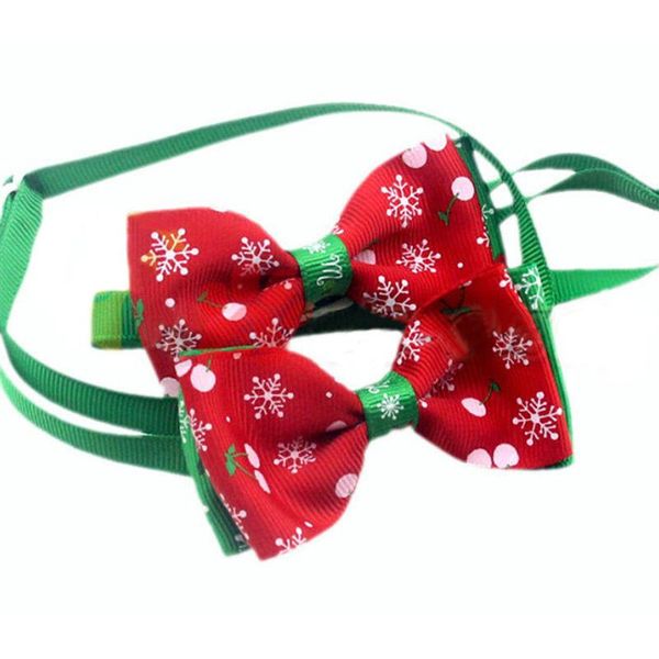 

christmas holiday pet cat dog collar bow tie adjustable neck strap grooming accessories product supplies apparel