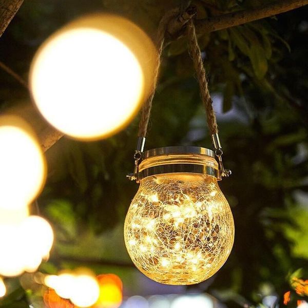 

solar lamps home garden lamp waterproof glass crack hanging outdoor landscape table decorative wall