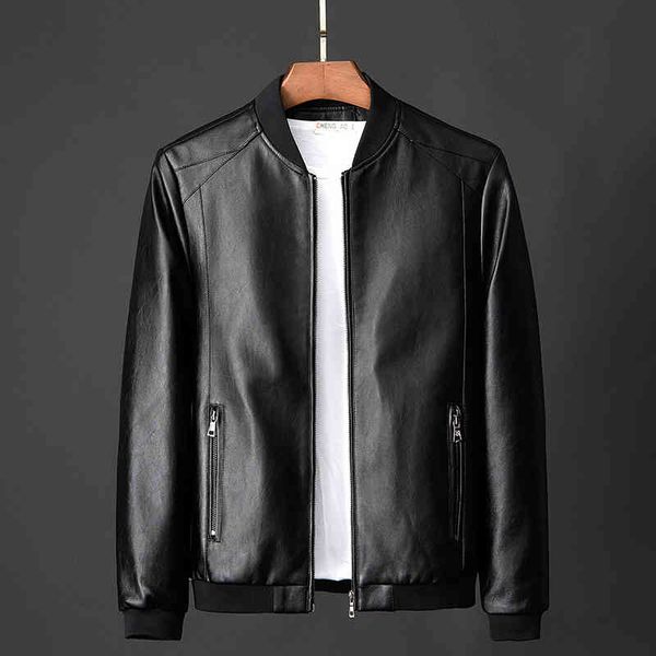 

casaco - men's leather et, motorcycle warm winter coat, large 7xl 8xl, Black