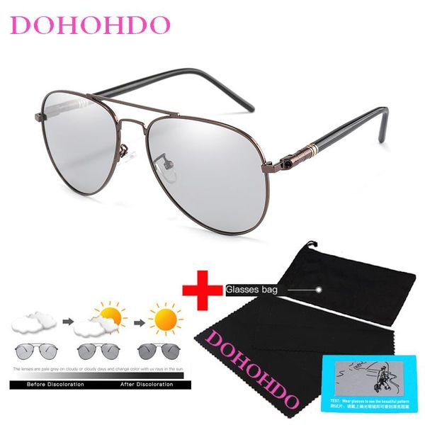 

sunglasses 2021 classic men pochromic polarized chameleon discoloration driving pilot sun glasses for women alloy frame uv400, White;black