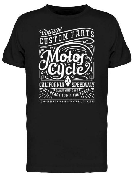 

Motorcycle Vintage Tee Men's -Image by Shutterstock, White;black