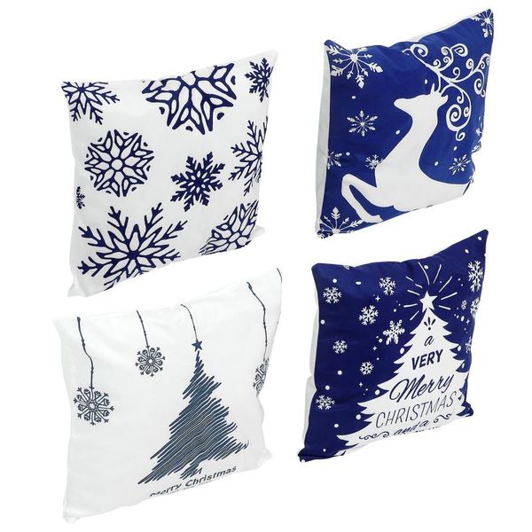 

pillow case 4pcs christmas cushion cover simple printed covers xmas decorations