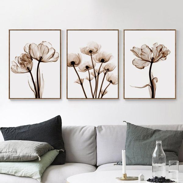 

paintings nordic black white plant abstract flower canvas posters home wall decoration simple decor minimalist art painting