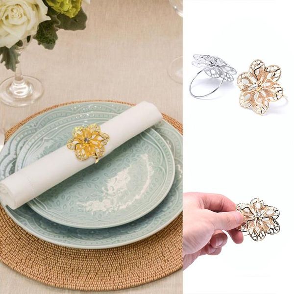 

napkin rings with hollow out flower for wedding banquet dinner party birthdays family gatherings table decor holder