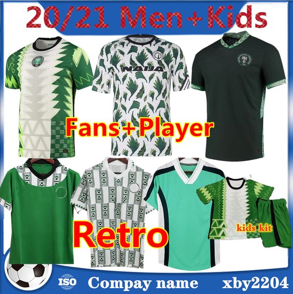 

20 21 player version nigeria retro soccer jersey 94 96 98 maillot de foot okechukwu ighalo okocha ahmed musa ndidi mikel jerseys men kids fo, Black;yellow