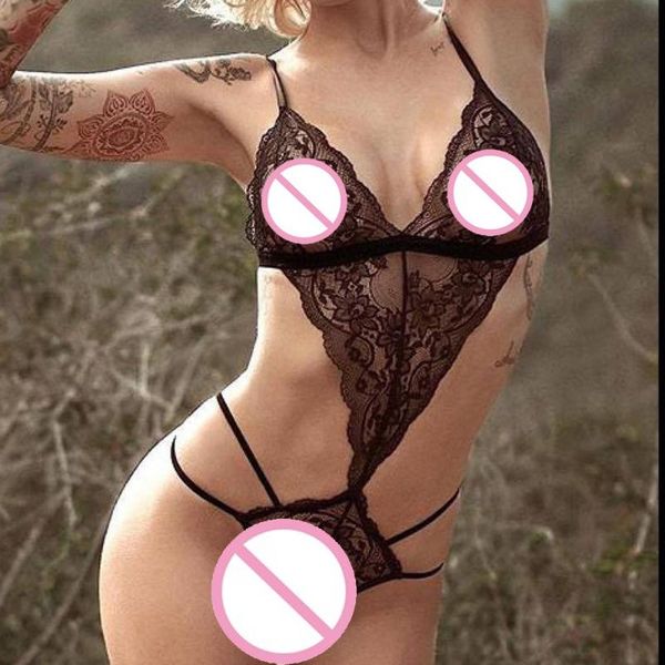 

women lingerie bodysuit hollow lace temptation teddy features plunging eyelash and snaps crotch body femme gifts party favor