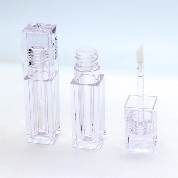 

storage bottles & jars 10/20/30/50pcs 4.5ml completely transparent empty lip gloss tubes square lipgloss bottle liquid lipbalm container wit