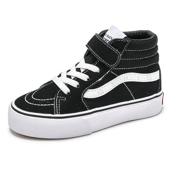 

athletic & outdoor kids shoes boys girls high canvas casual sneakers, Black
