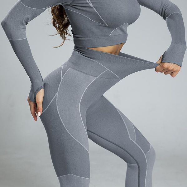 

gym wear women yoga set seamless patchwork crop shirts and high waist push up to hips leggings fitness clothing for outfit