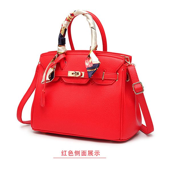 

new style cowhide leather portable fashion one shoulder messenger litchi wedding bridal bag
