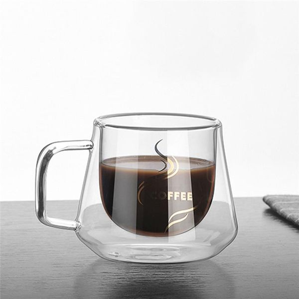

transparent glass coffee cup milk tea beer heat resistant double wall cocktail vodka beverage vessel tumbler wine glasses