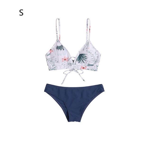 

one-piece suits high waisted swimwear two piece beachwear women flower print split sets plus size swimsuit bikini
