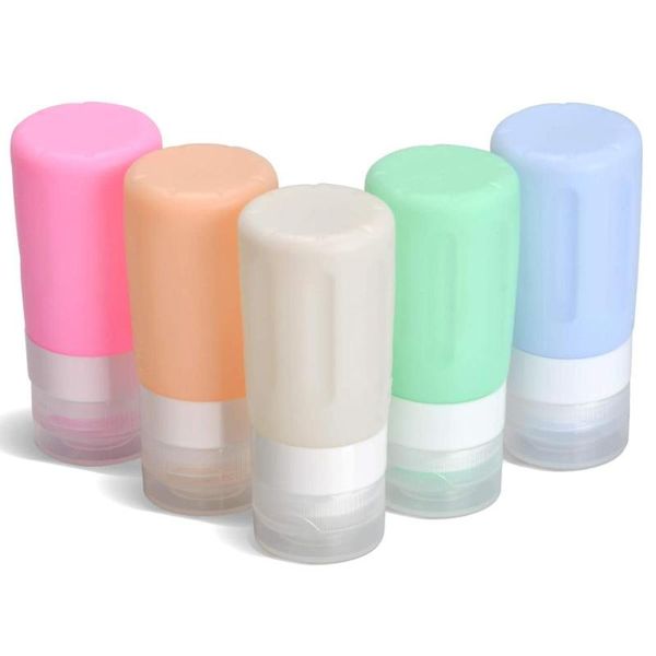 

liquid soap dispenser 85ml portable silicone refillable bottle empty travel packing press for lotion shampoo squeeze containers
