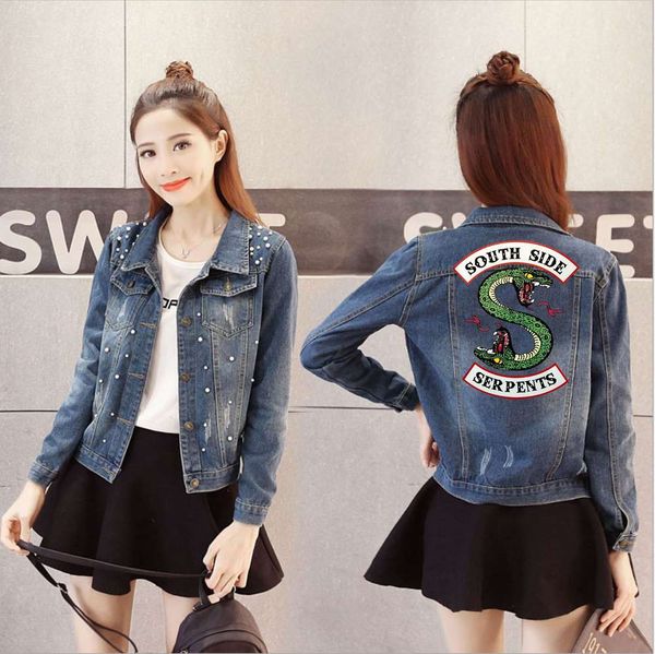 

denim coat nail bead large fat mm, Black;brown