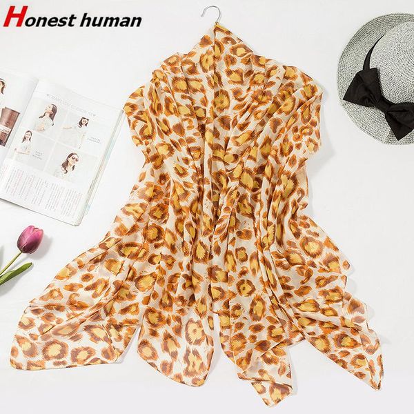 

scarves 2021 fashion women chiffon silk scarf summer beach suncreen shawl zebra leopard print ladies luxury big thin wraps, Blue;gray