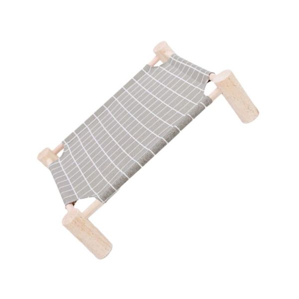 

durable pet log four-legged bed detachable washable hammock house kitten sleep (grey plaid background) cat beds & furniture