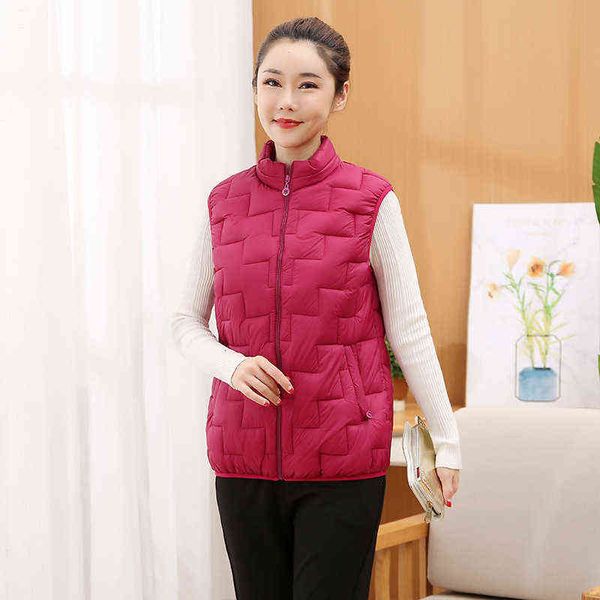 

mom autumn and winter light down cotton vest short coat women's warm clothes middle-aged elderly waistcoat vest, Black;white