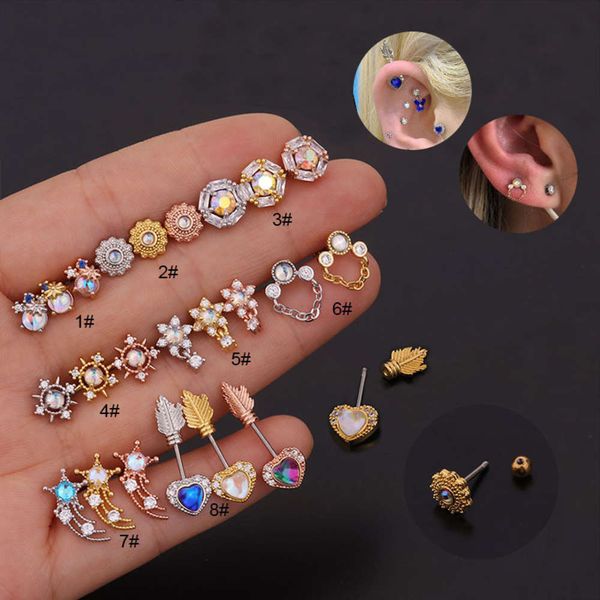 

fashion screw earrings female stainless steel zircon earrings