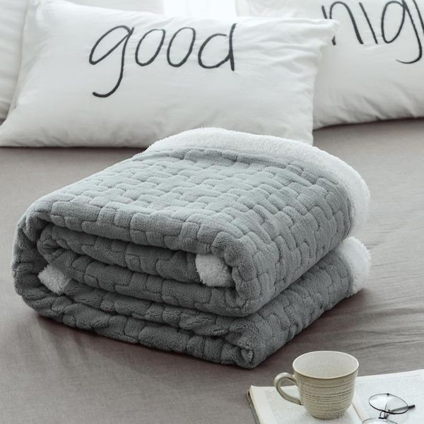 

blankets winter warm blanket thicken cotton velvet soft throw on sofa bed cover single double size quilts layer
