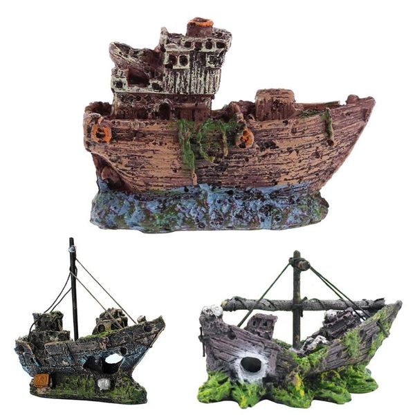 

decorations fish tank landscaping pirate ships resin ship suitable for aquarium hr