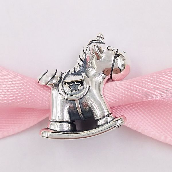 Charms in argento sterling 925 con ciondolo a forma di cavallo a dondolo adatto per collana di bracciali gioielli stile Pandora europeo 798437C00 AnnaJewel