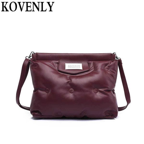 

evening bags pillow bag for women 2021 soft eiderdown winter handbag waterproof leather crossbody female cotton clutche