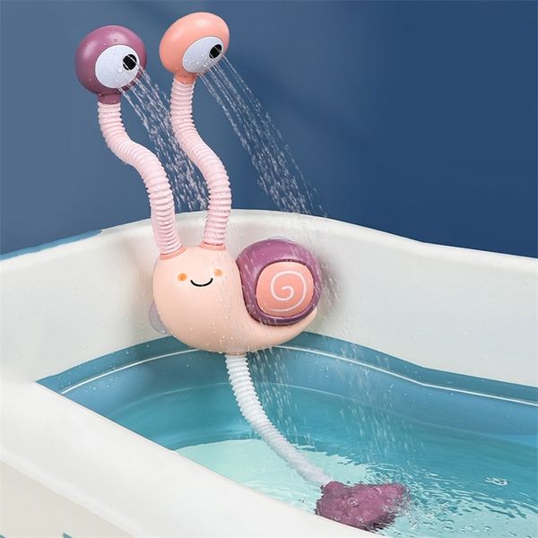 Elektrische Schnecke Muster Wasser Spray Bad Spielzeug für Kinder Baby Badezimmer Badewanne Wasserhahn Dusche Starke Saugnapf Spiel 210712