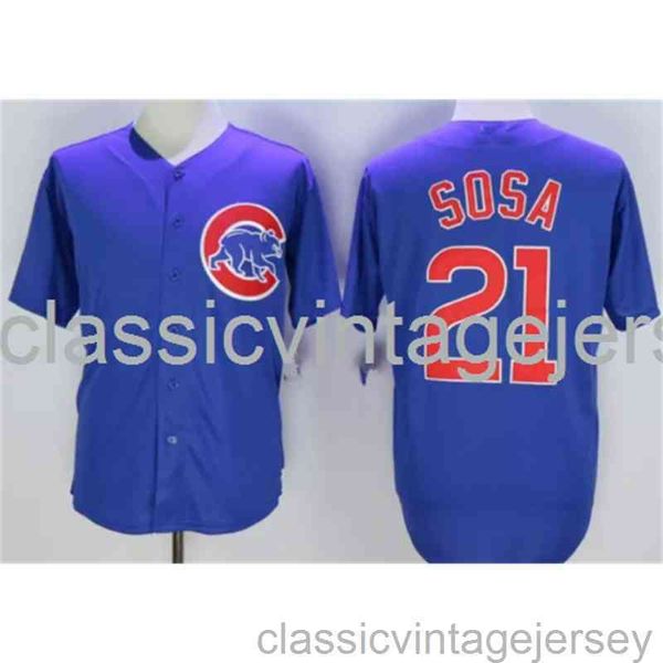 Ricamo Sammy Sosa, famosa maglia da baseball americana cucita da uomo donna maglia da baseball giovanile taglia XS-6XL