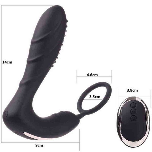 Nxy Vibratori Telecomando senza fili Massaggiatore della prostata maschile Silicone Vibratore della vagina anale 10 velocità Masturbatore Giocattoli del sesso per uomo Donna Adulto 1210