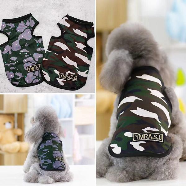

dog apparel pet clothes cat camouflage vest spring and autumn pure cotton