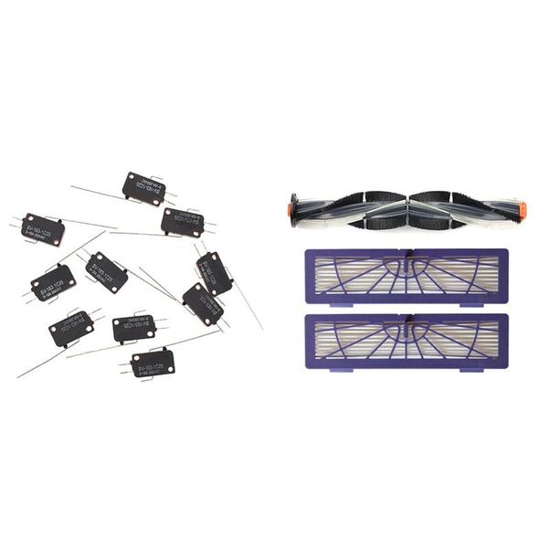 

vacuum cleaners 10 x micro-limit switch long straight hinge arm spdt snap action lot & 1set roll brush+filters kits for neato botvac