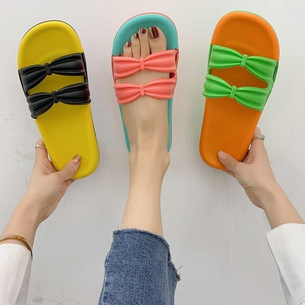 

home slippers women's shoes multicolored sandals slides pantofle fashion low massage flat 2021 luxury summer soft mixed colors r, Black