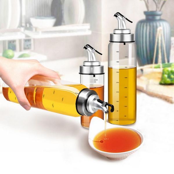 

storage bottles & jars oil dispenser glass olive vinegar bottle household leak-proof soy sauce oiler spout kitchen accessories 200/300/500ml
