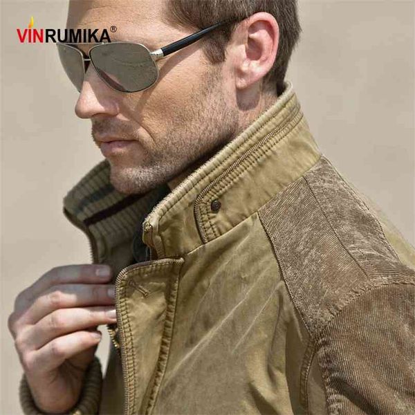 

large size m-5xl autumn europe mens classic brand good quality 100% cotton khaki jackets man spring black blue jacket coat 210811, Black;brown